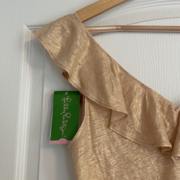Lilly Pulitzer Gold Layered Blouse - Picture 2 of 3